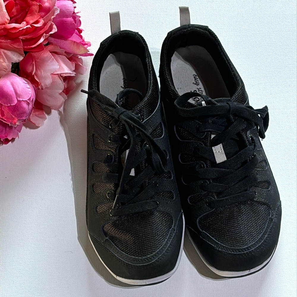 Easy Street Women's Ellen Sport Oxfords Black 9 1/2 N Work Shoes Mom Shoes